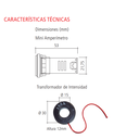 Amperimet CA digit D22 hasta 100A VER c-trafo